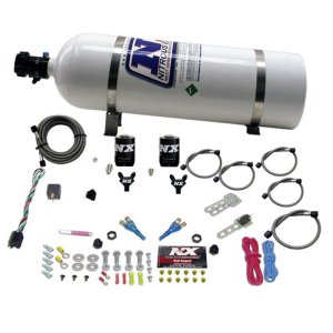 Dodge Viper Nitrous Oxide Injection System Kit - Nitrous Express - EFI Dual Nozzle (100-300HP) with 15lb Bottle - `08-`10